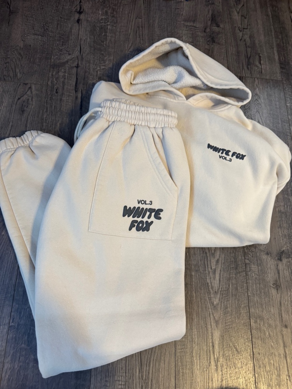 White Fox Boutique Nude Hoodie & Jogger Set